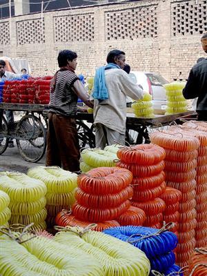 Bangle sellers at Firozabad