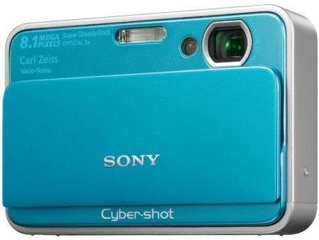 Sony T Series DSC-T2 Blue Angled View